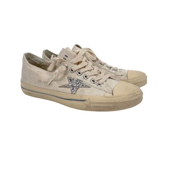 GOLDEN GOOSE V-Star Canvas Glitter Star 37 - Picture 1 of 11